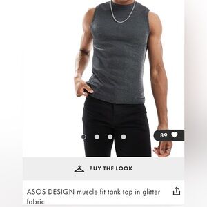 ASOS glitter muscle tank. New without tags. Runs small, size is XL